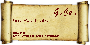 Gyárfás Csaba névjegykártya