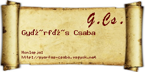 Gyárfás Csaba névjegykártya